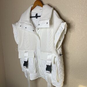 Black H4 sweater vest buckles and snaps oversized